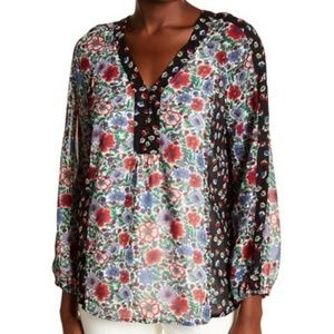 NWT Nanette Lepore Floral Soft Amethyst Print Blouse